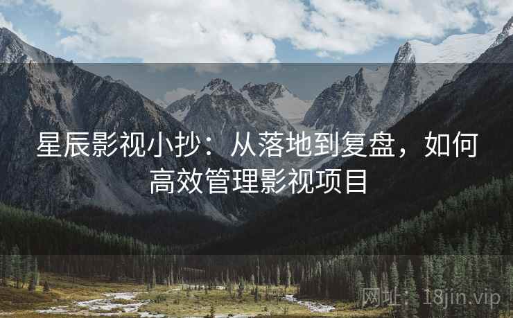 星辰影视小抄：从落地到复盘，如何高效管理影视项目