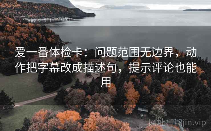 爱一番体检卡：问题范围无边界，动作把字幕改成描述句，提示评论也能用