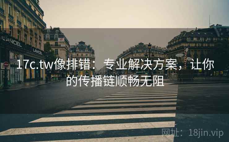 17c.tw像排错：专业解决方案，让你的传播链顺畅无阻