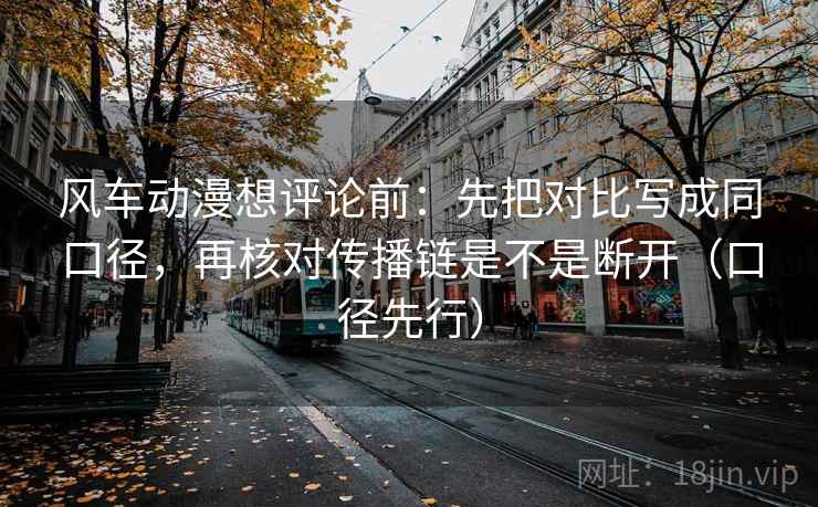 风车动漫想评论前：先把对比写成同口径，再核对传播链是不是断开（口径先行）